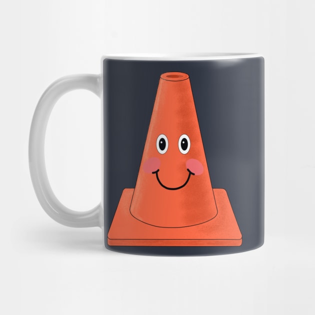 Cute smiling orange traffic cone by StephJChild